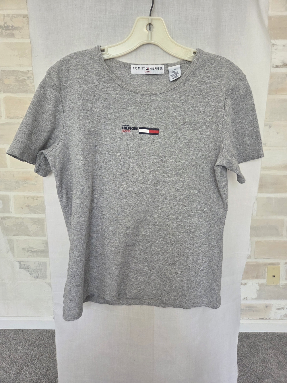 Tommy Hilfiger Gray Short-Sleeve Logo Tee